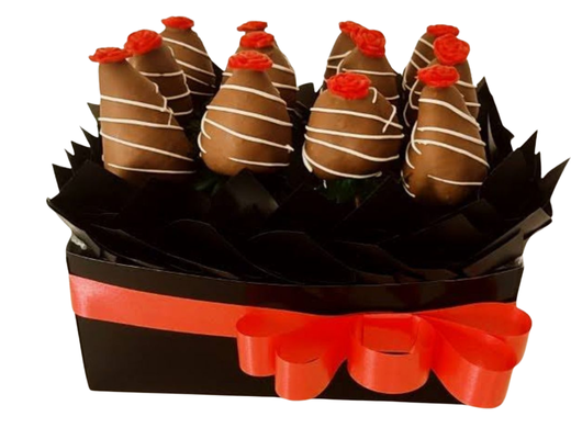 Arreglo frutal caj-27 Exquisitas fresas con chocolate devorame