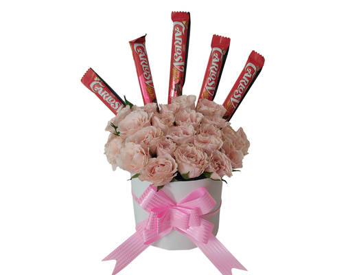 Arreglo frutal Floral-18  Flores naturales + chocolates devorame