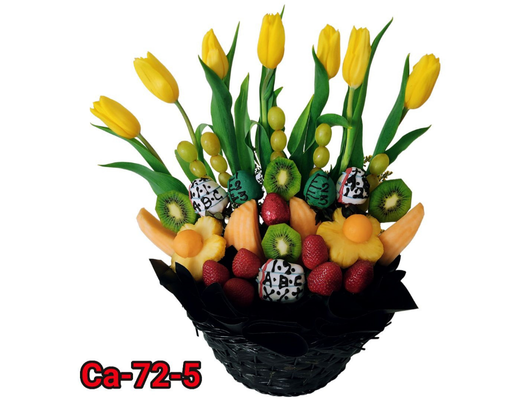Arreglo frutal Ca-72-5  Los Tulipanes los puedes cambiar por rosas, su precio cambia. devorame