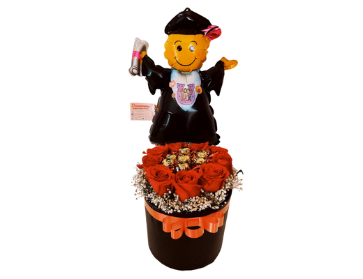Arreglo frutal Fl-22B  Gratis globo de Graduado devorame