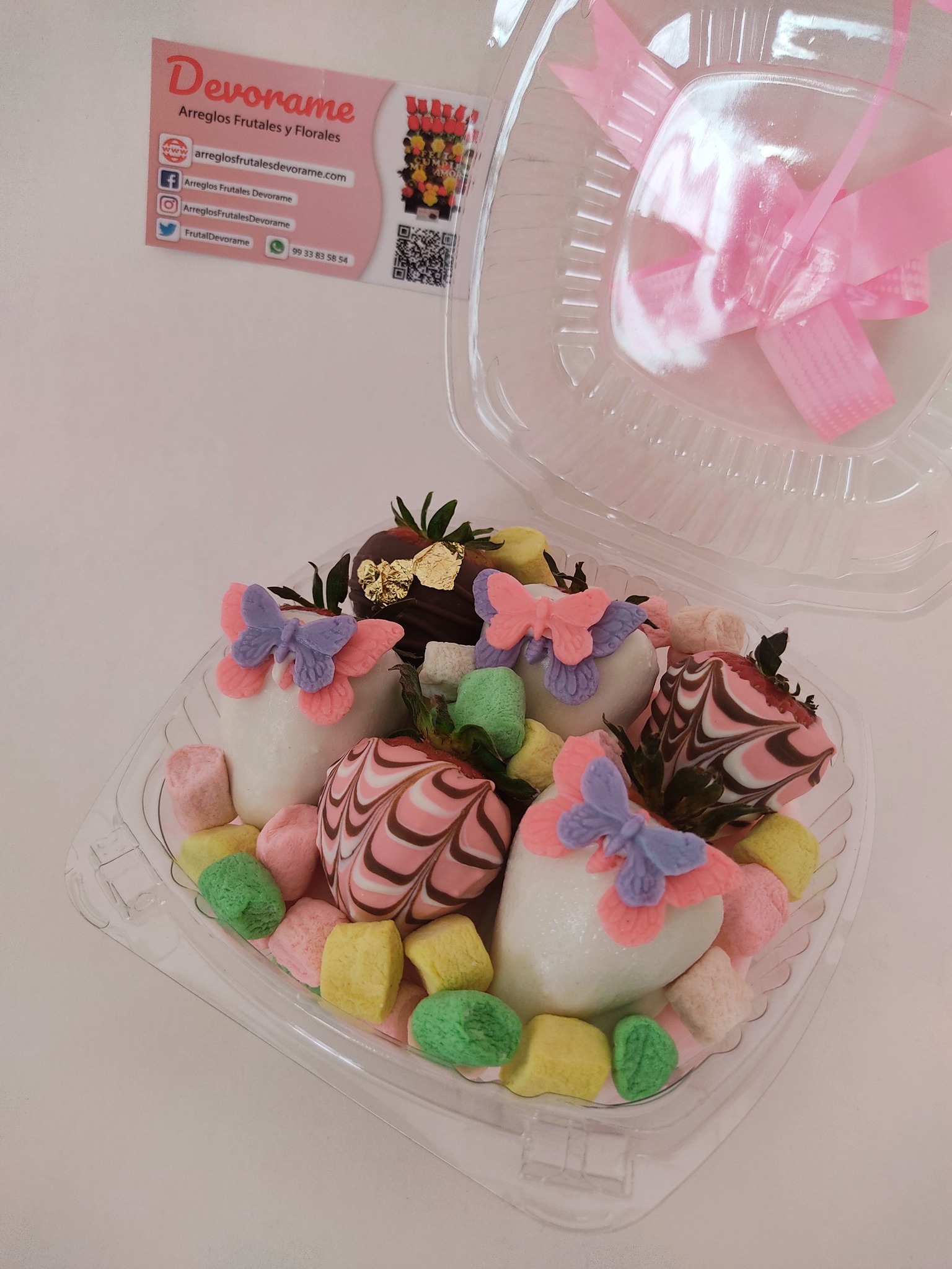 Arreglo frutal Fresas con chocolate devorame