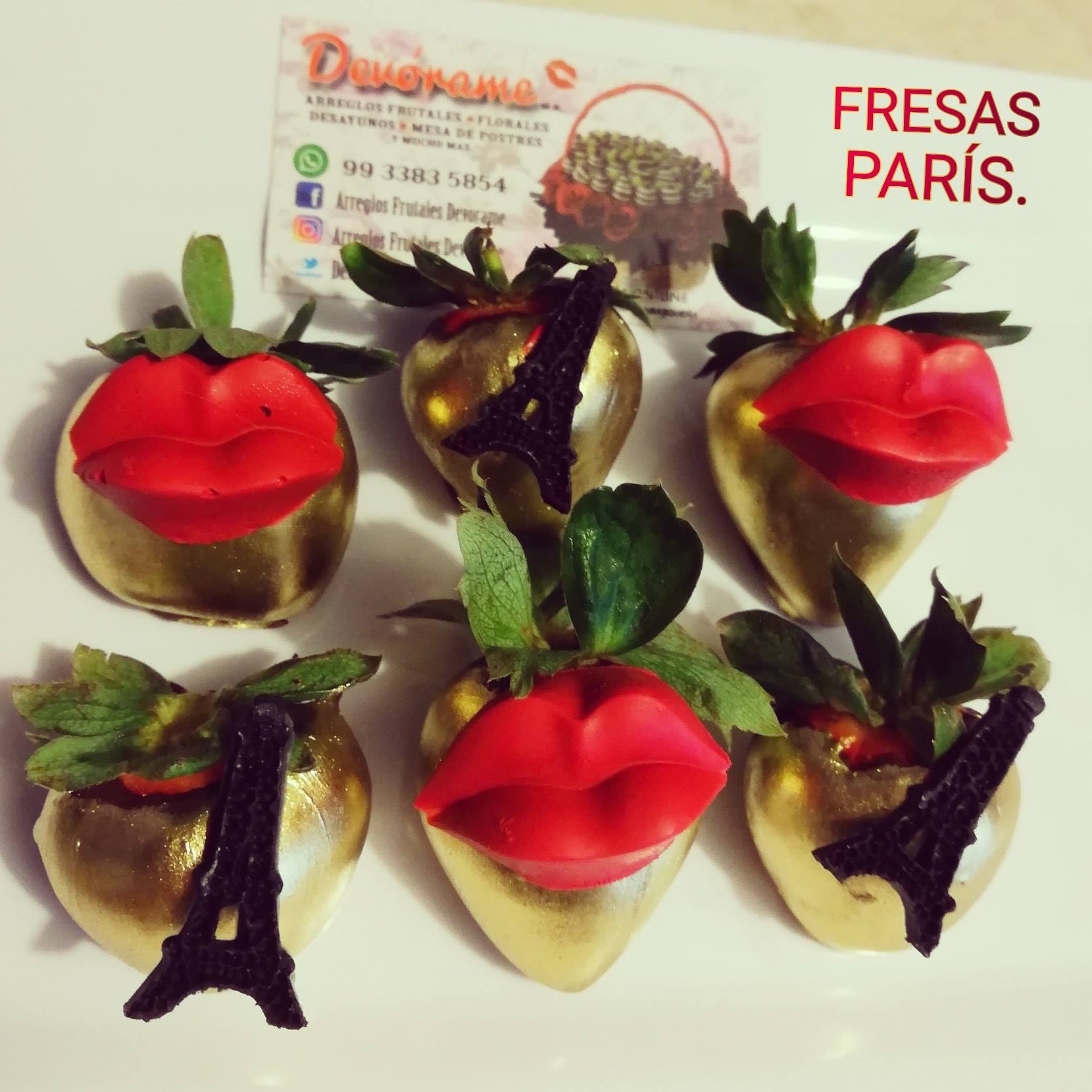 Arreglo frutal Fresas París devorame