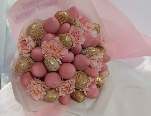 Arreglo frutal Ramo de fresas con chocolate devorame