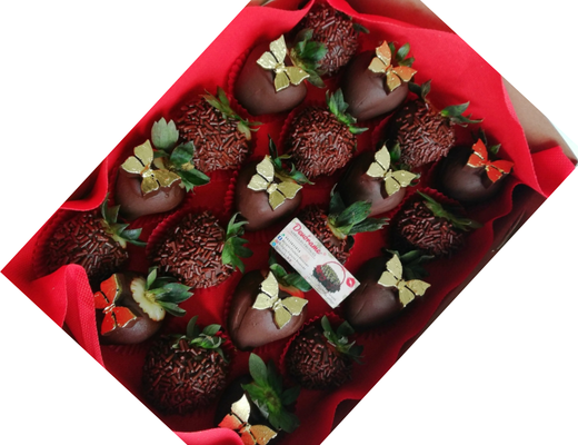 Arreglo frutal Fresas con chocolate devorame