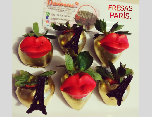 Arreglo frutal Fresas París devorame