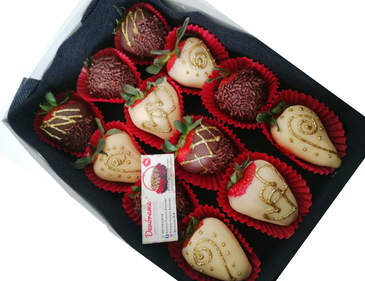 Arreglo frutal Fresas con chocolate devorame